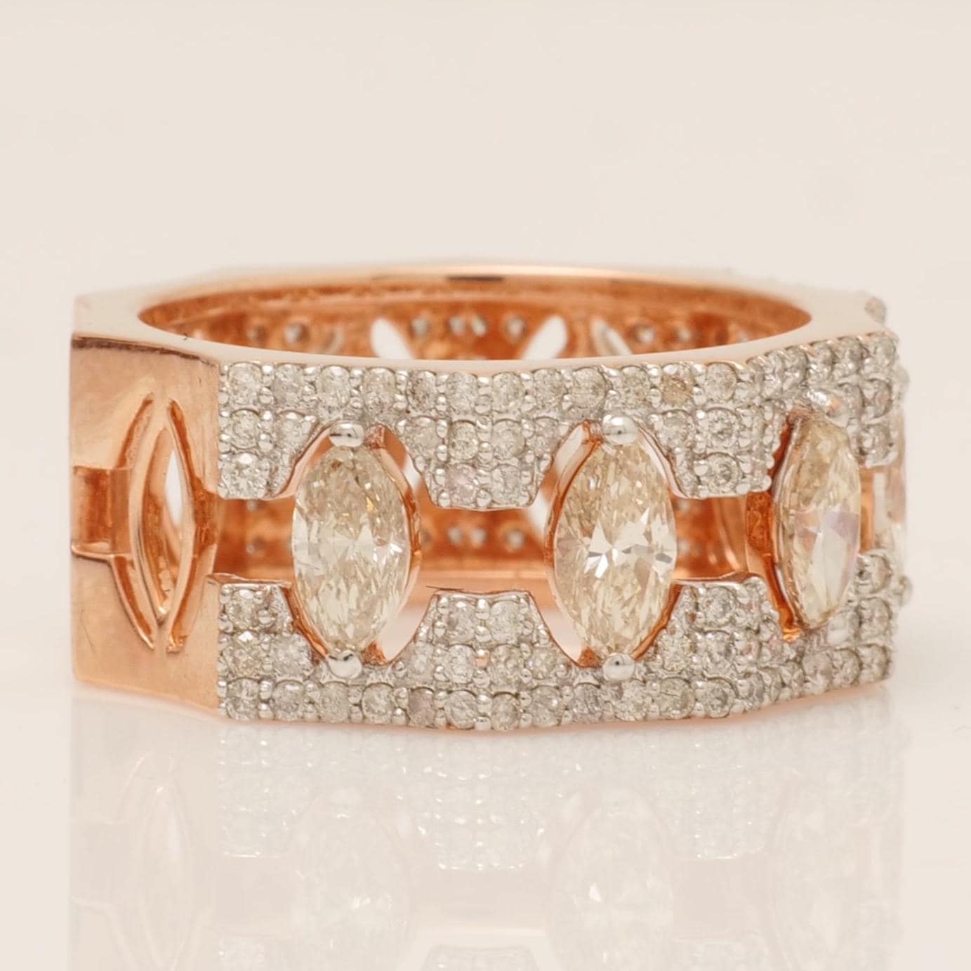 Marquise Diamond Broad Band Ring