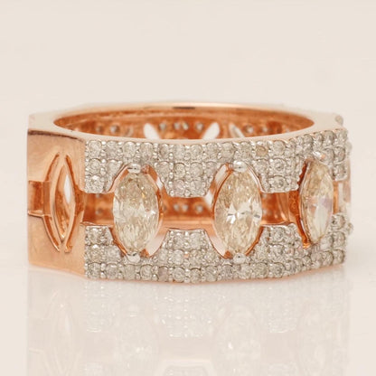 Marquise Diamond Broad Band Ring