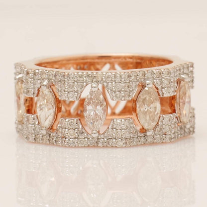 Marquise Diamond Broad Band Ring