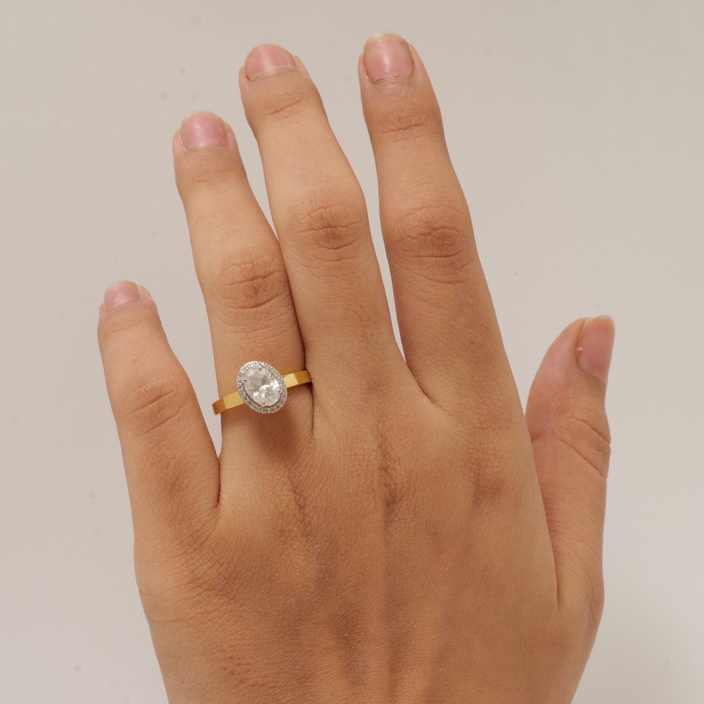 Oval Halo Solitaire Diamond Ring
