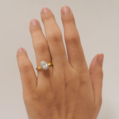 Oval Halo Solitaire Diamond Ring