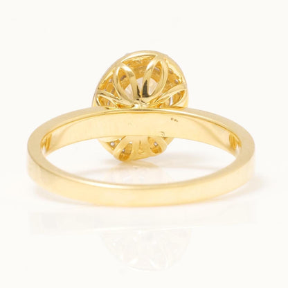 Oval Halo Solitaire Diamond Ring