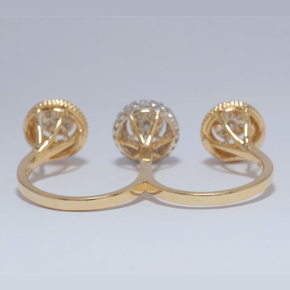 Cluster Natural Diamond Open Cuff Ring