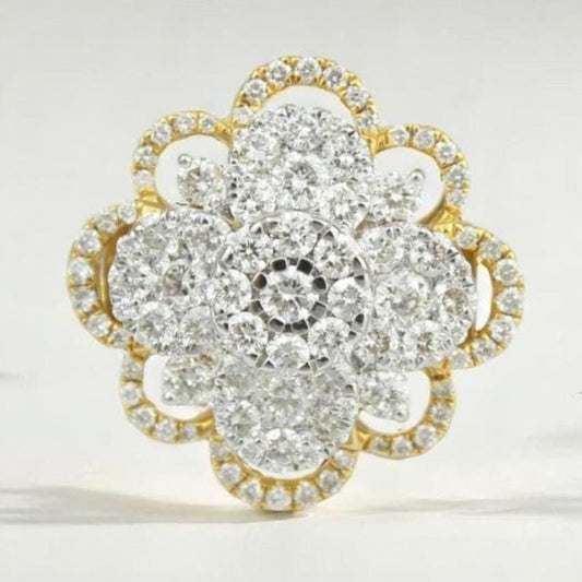 Floral Diamond Cluster Ring