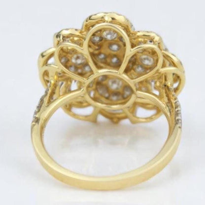 Floral Diamond Cluster Ring