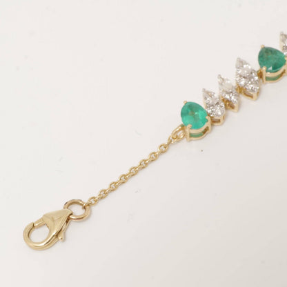Teardrop Emerald Natural Diamond Tennis Bracelet