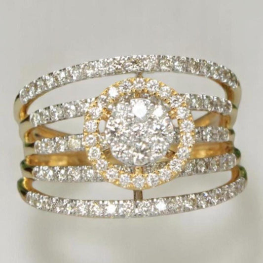 Halo Diamond Engagement Band Ring