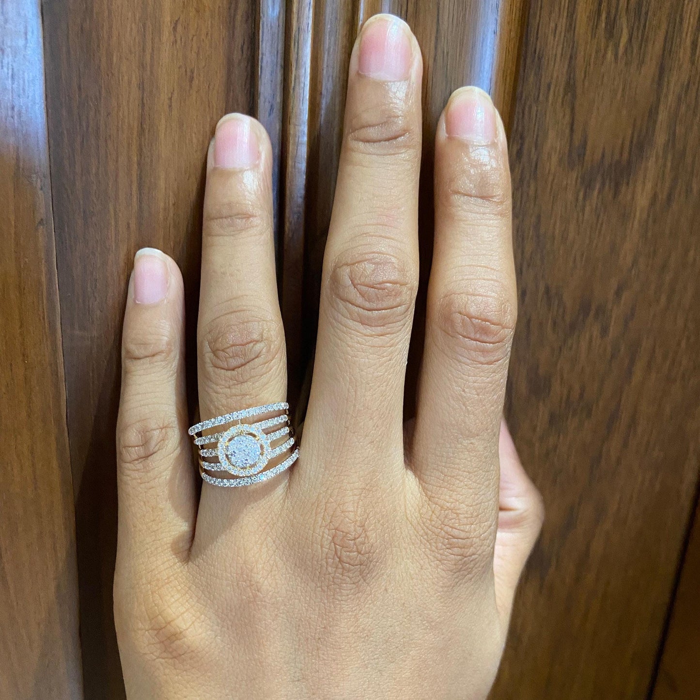 Halo Diamond Engagement Band Ring