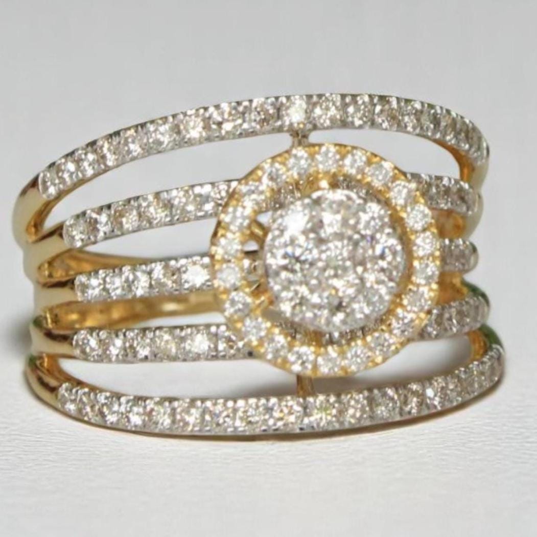 Halo Diamond Engagement Band Ring