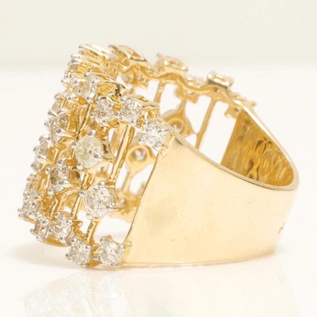 Starburst Celestial Natural Diamond Wide Ring