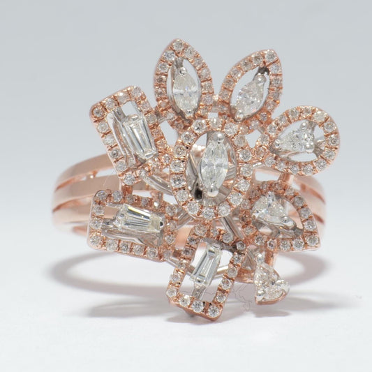 Floral Cocktail Diamond Ring