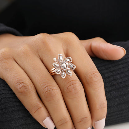 Floral Cocktail Diamond Ring