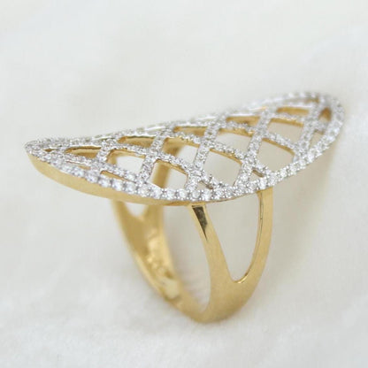 Oval Mesh Diamond Ring