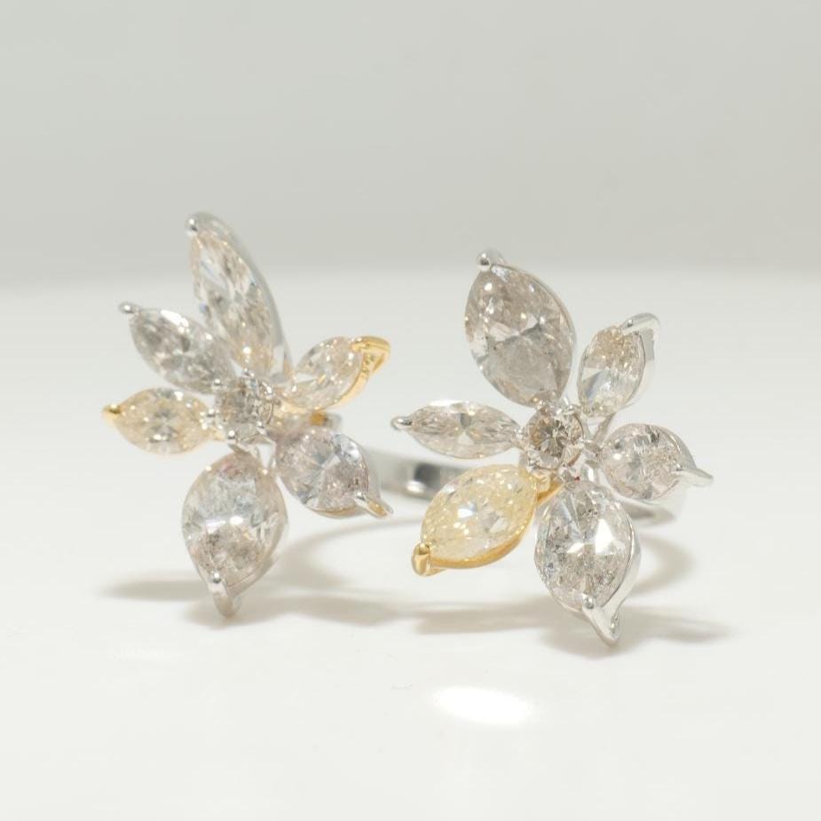 Floral Marquise Diamond Ring