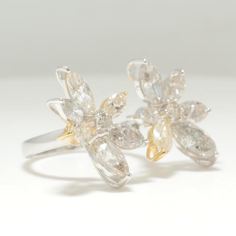Floral Marquise Diamond Ring