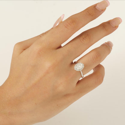 Halo Oval Solitaire Natural Diamond Ring