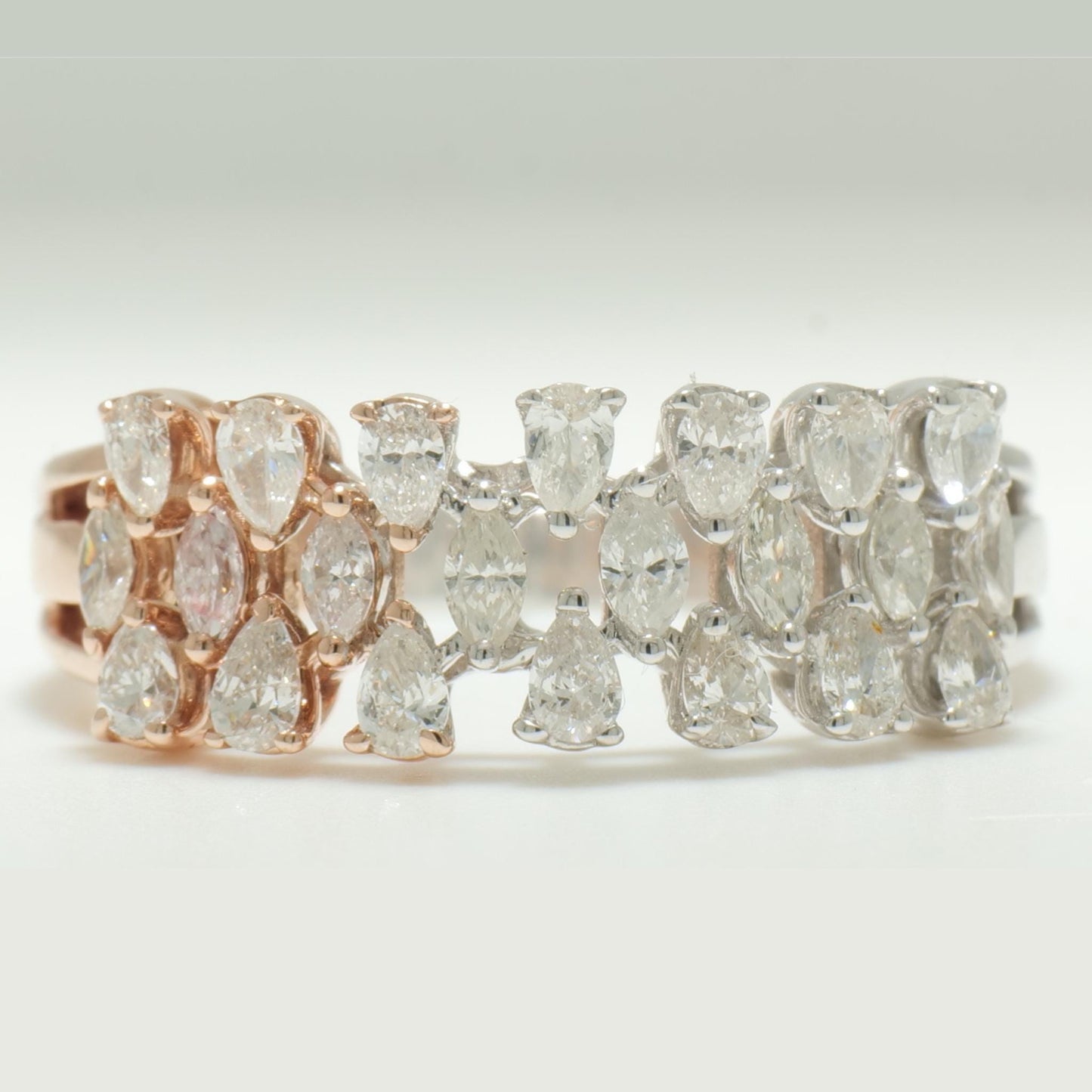 Pear & Marquise Diamond Band Ring