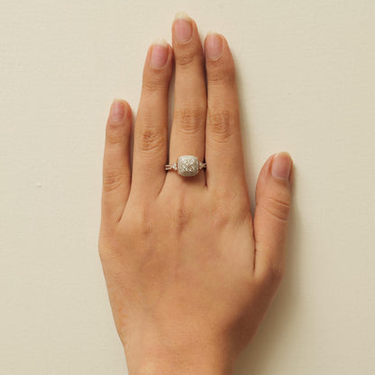 Cushion Cluster Diamond Ring