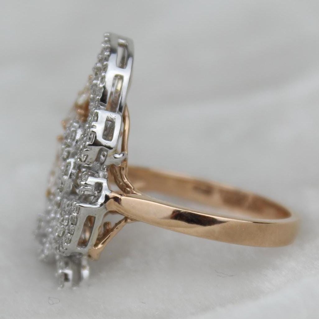 Leaves Cluster Natural Diamond Cocktail Ring