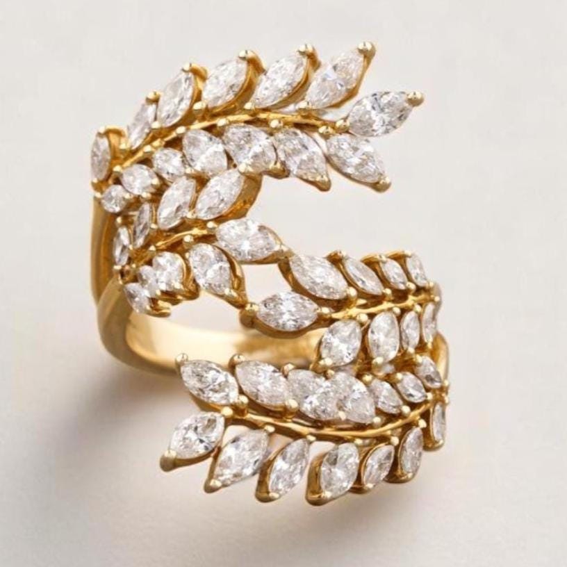 Marquise Branches & Leaves Diamond Ring