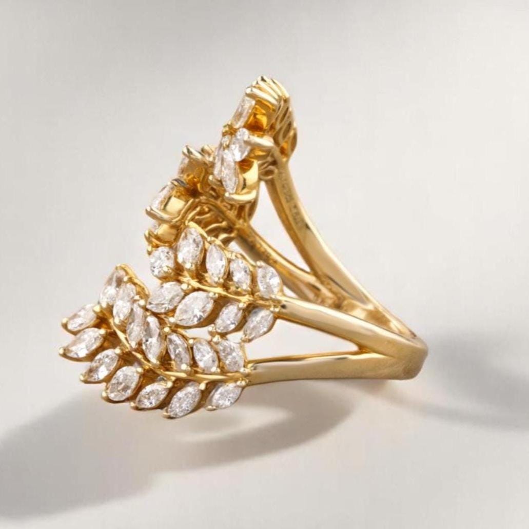 Marquise Branches & Leaves Diamond Ring