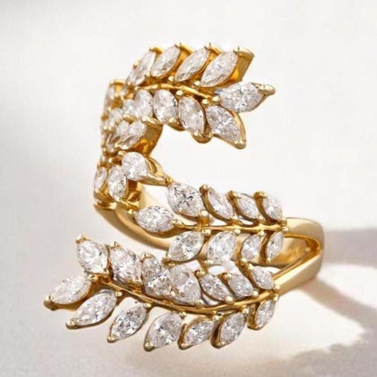 Marquise Branches & Leaves Diamond Ring