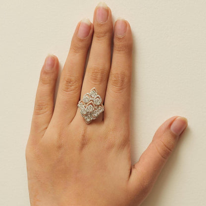 Cocktail Halo Diamond Ring