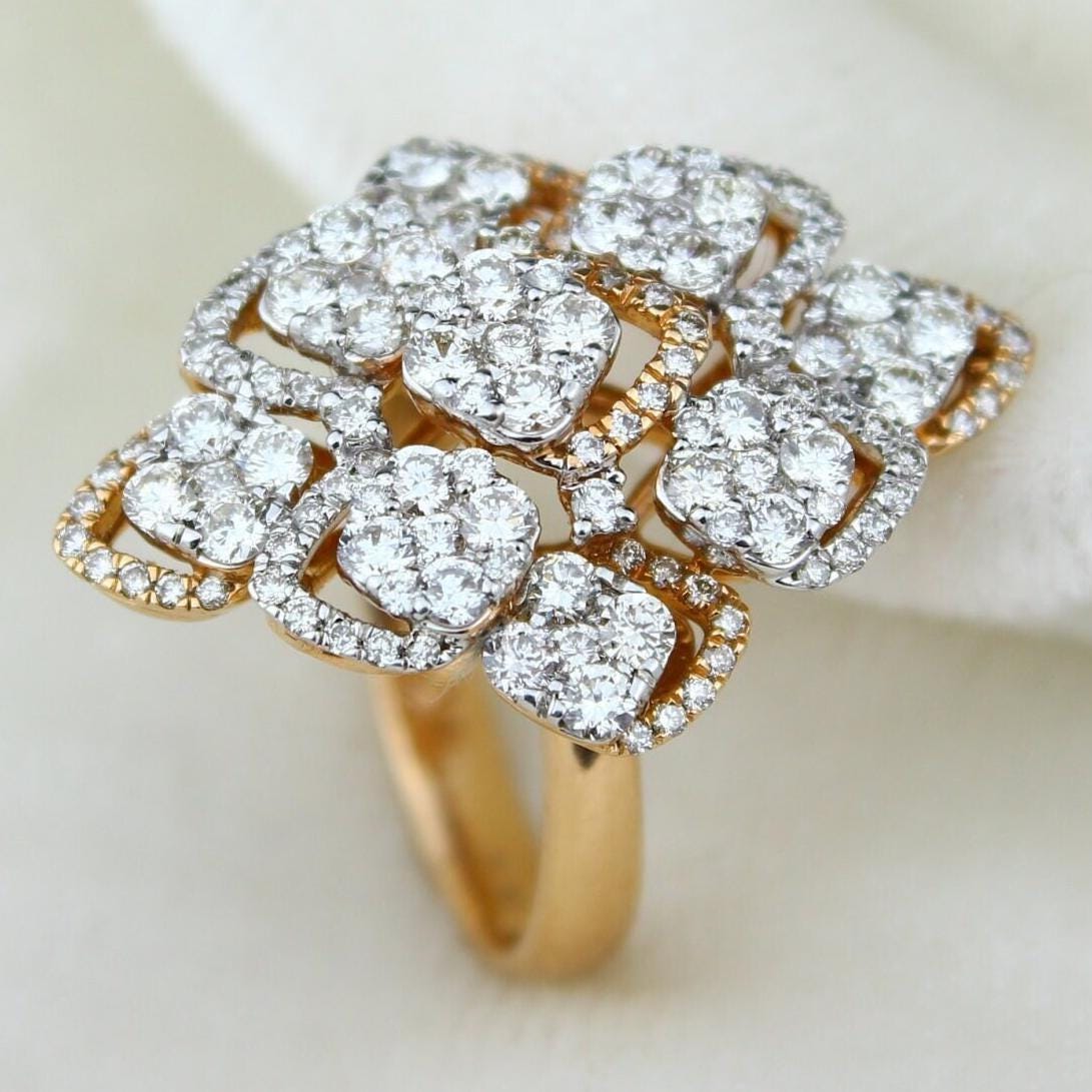 Cocktail Halo Diamond Ring