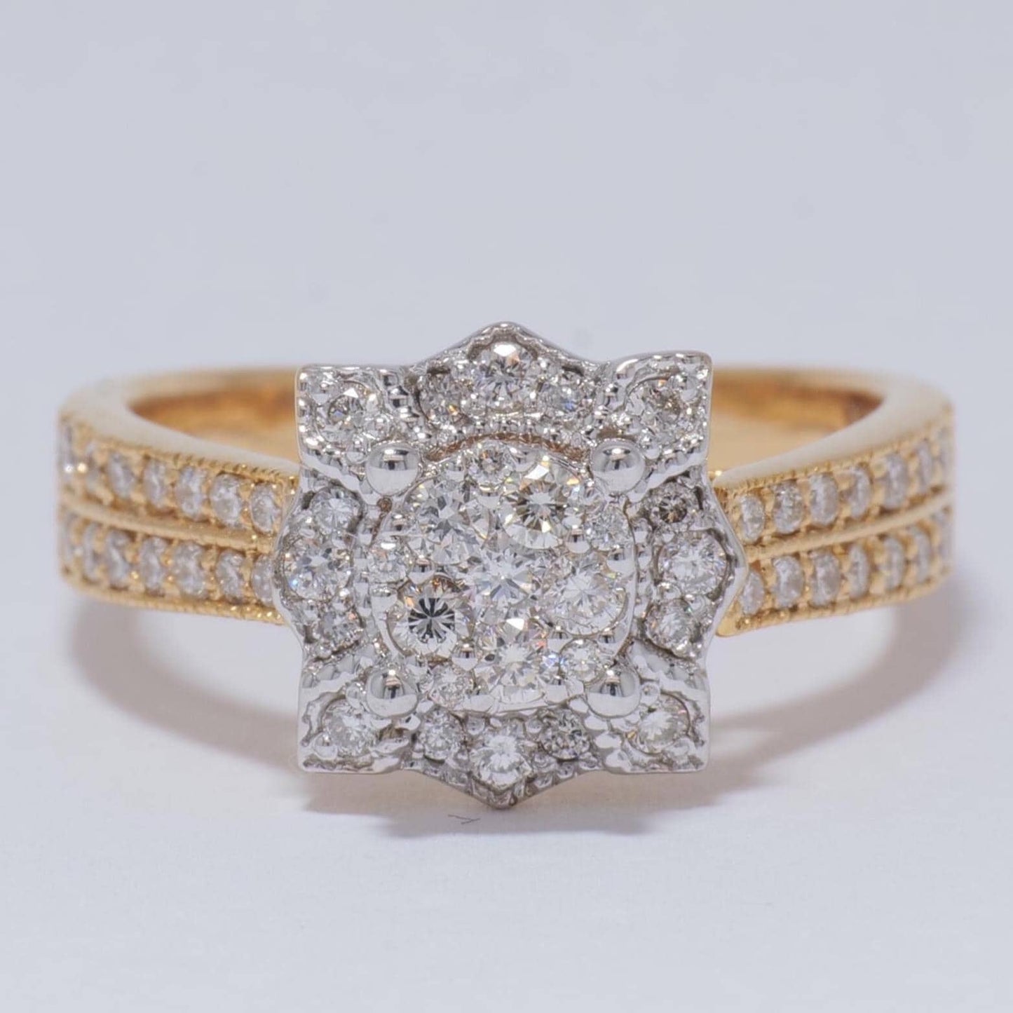 Floral Cluster Natural Diamond Proposal Ring