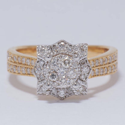 Floral Cluster Natural Diamond Proposal Ring