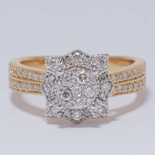 Floral Cluster Natural Diamond Proposal Ring