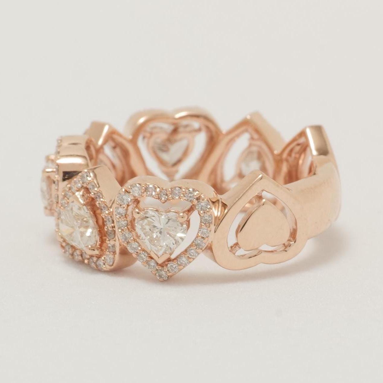 Halo Heart Diamond Eternity Ring