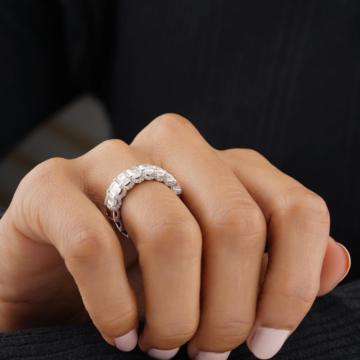 Emerald Cut Diamond Eternity Band