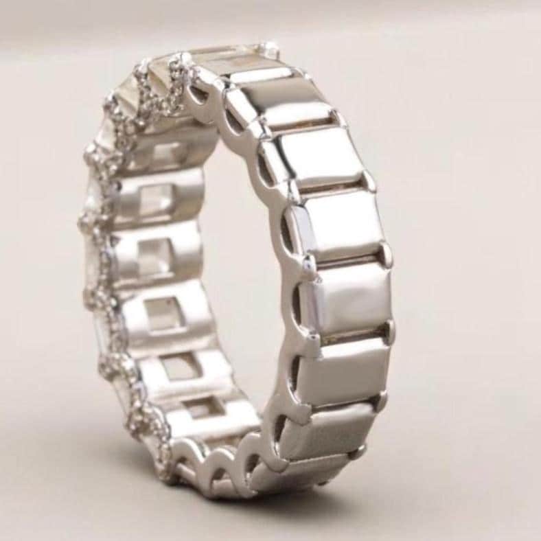 Emerald Cut Diamond Eternity Band