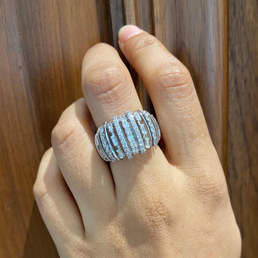 Dome Band Diamond Ring