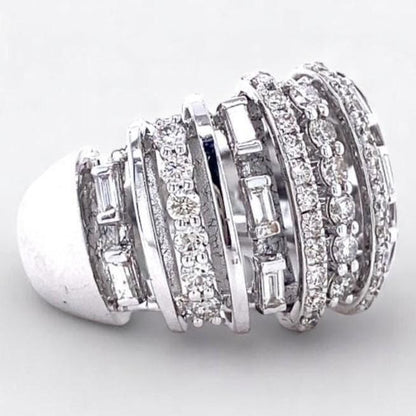 Dome Band Diamond Ring