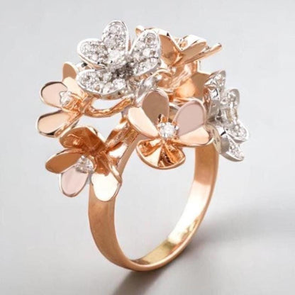Flower Bunch Dual Tone Ring