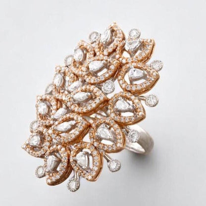 Pear & Marquise leaves Diamond Ring