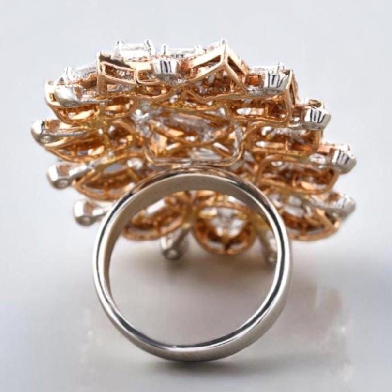 Pear & Marquise leaves Diamond Ring