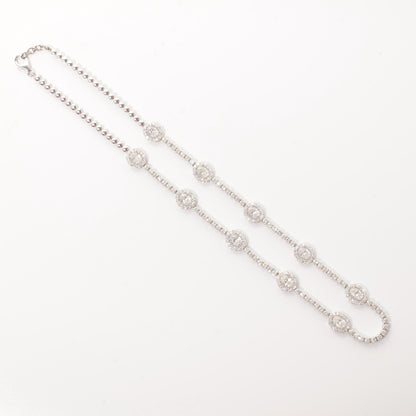 Oval Link Halo Diamond Necklace