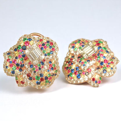 Flower Rainbow Stud Earrings