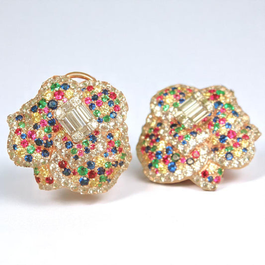Flower Rainbow Stud Earrings