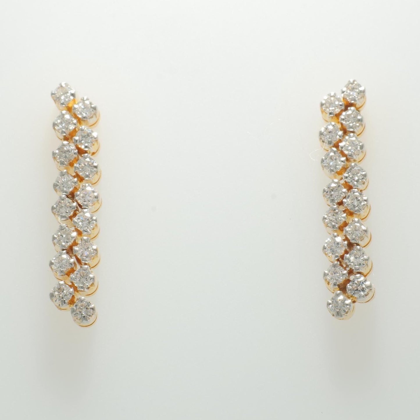 Bar Diamond Drop Stud Earrings