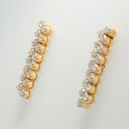Bar Diamond Drop Stud Earrings