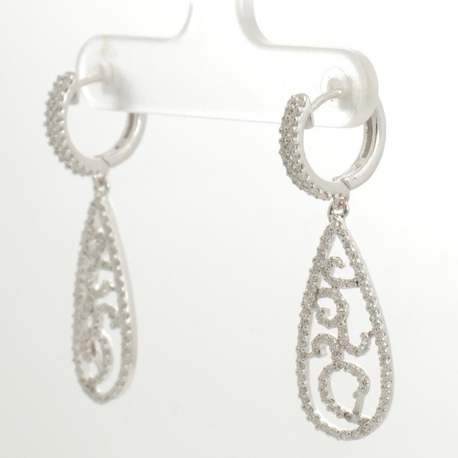 Teardrop Diamond Dangle Earrings