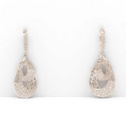 Teardrop Diamond Dangle Earrings