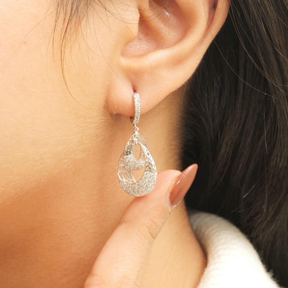 Teardrop Diamond Dangle Earrings