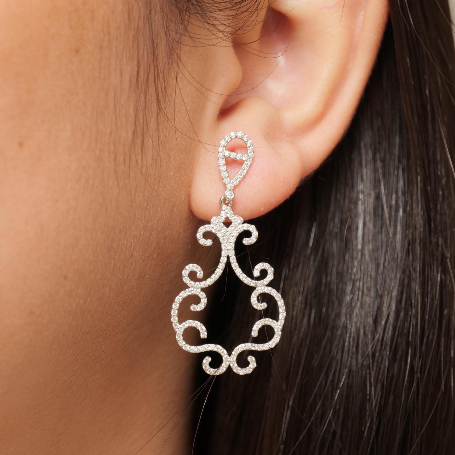 Filigree Chandelier Diamond Earrings