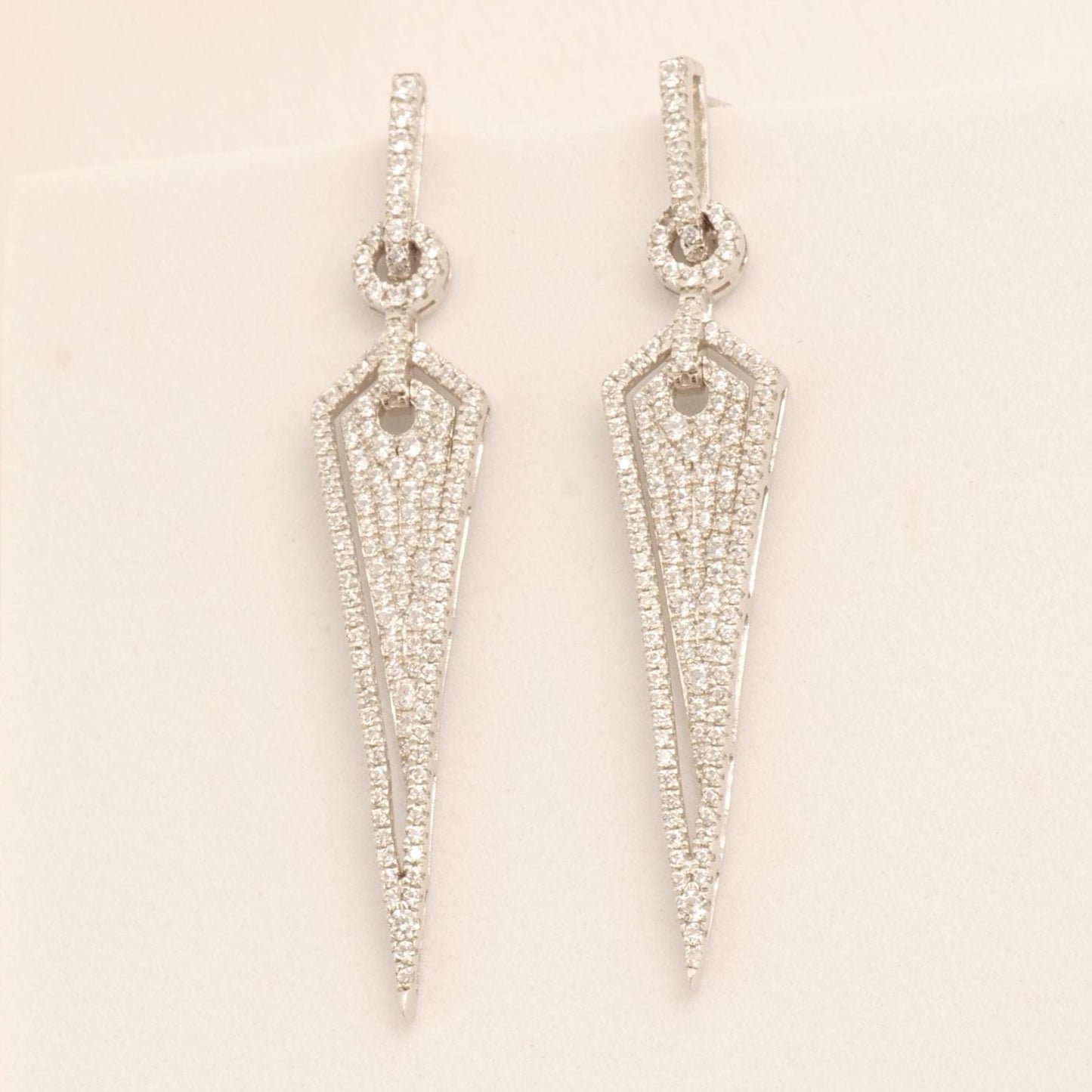 Geometric Halo Spike Diamond Earrings