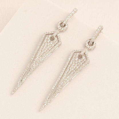 Geometric Halo Spike Diamond Earrings